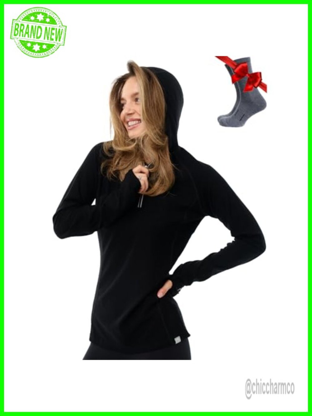 100% Merino Wool Hoodie Quarter Zip Thermal Base Layer Slim Fit